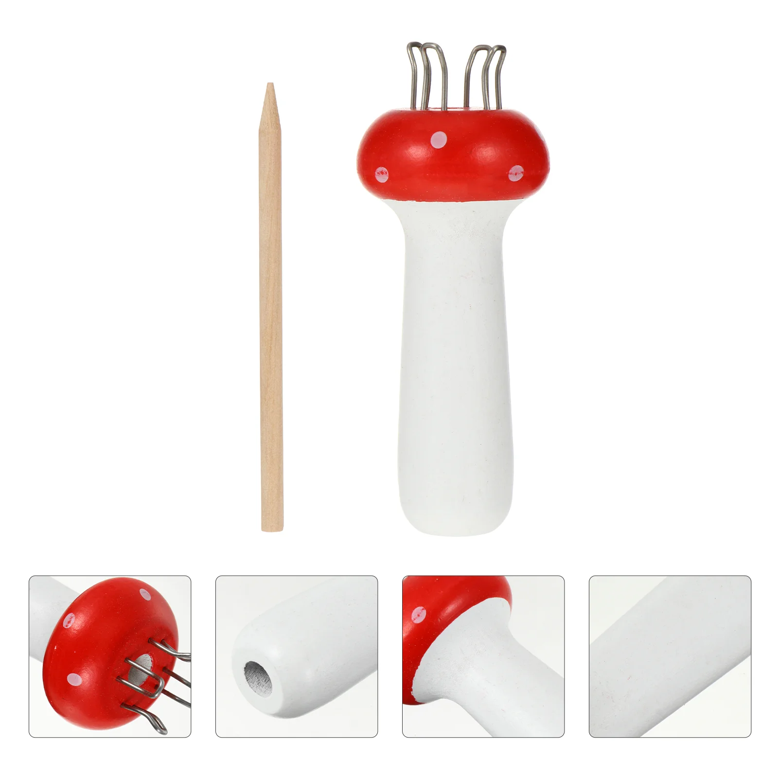 

Crafts Knitter Knit Spool Loom Mushroom Shaped Knitter Wood Mini Knitted Knitting Weaving Tool Diy Tube Scarf Strap Rope