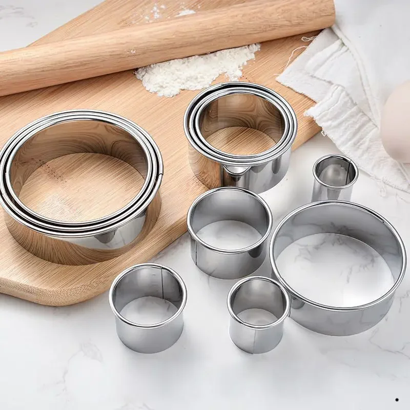 

11Pcs/Set Round Dumplings Wrapper Mold Stainless Steel Cake Pastry Mousse Circle Ring Metal Cookie Cutter Biscuit Donuts Mould