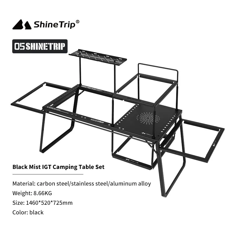 Shinetrip-アルミニウム製の折りたたみ式屋外キャンプテーブルセット