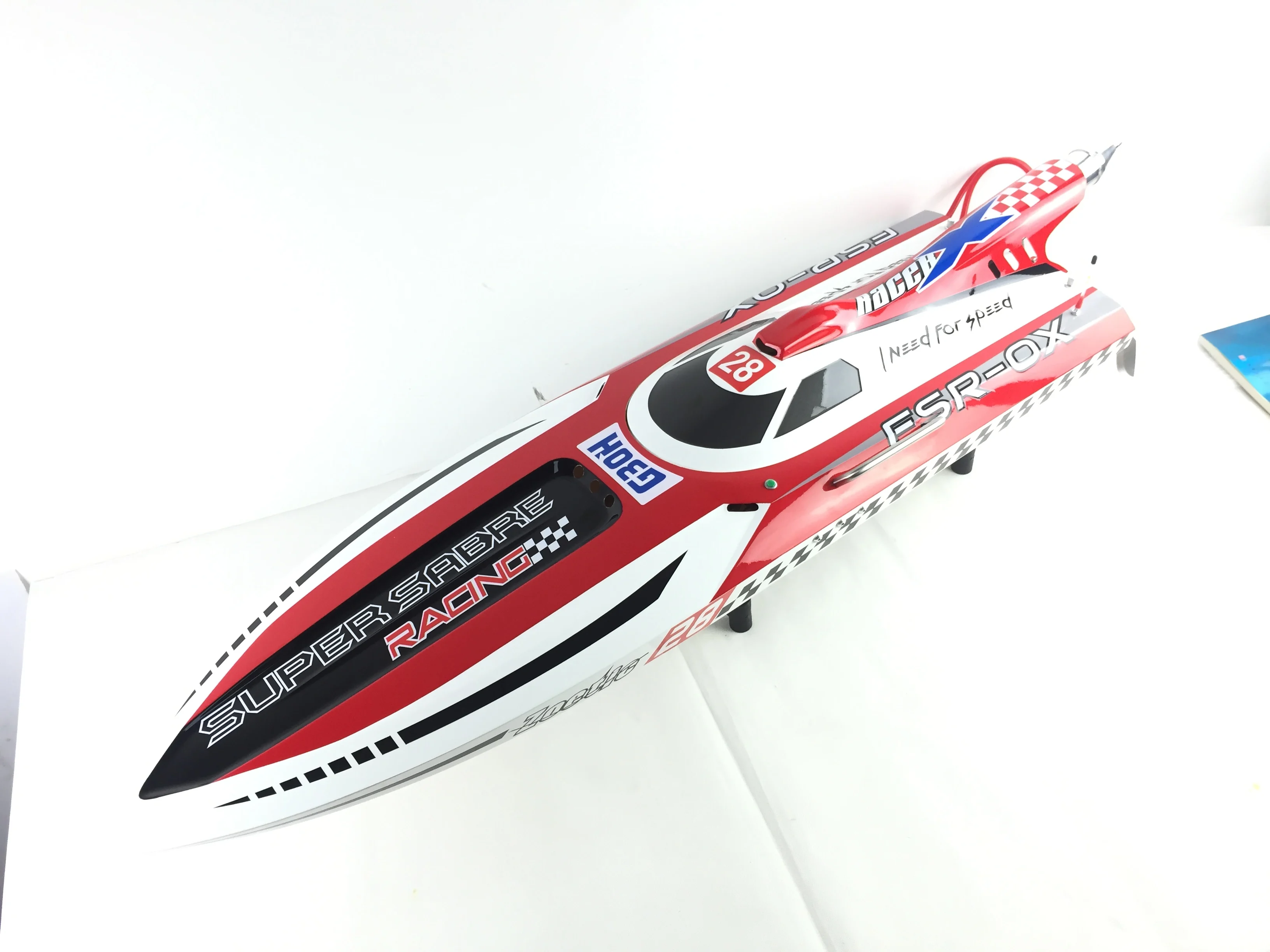 DTRC ARTR RC Boat G30H 30CC Red Fiber Glass Deep-V Monohull Gasoline No Radio System Speedboat Boy Water Toys Gift TH02681-SMT7 6