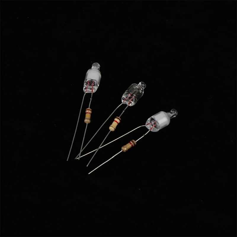 10Pcs Neon Indicator Light Green Red Blue Signs 6mm Neon Lamp Glow 2 Copper Wire 6X13mm Neon Indicator Bulbs