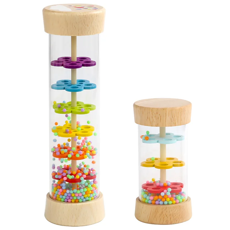

Wooden Rain Sound Tube Instrument,Rainmaker Rain Stick Musical Instrument,Hourglass Music Shaker Toy, Hearing Enlightenment Toy