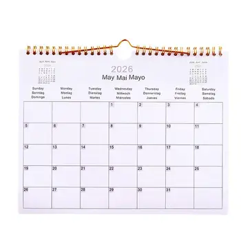 Calendario 2025 2025-2026 Calendario Planner Bobina multilingue Planner Agenda Organizzatore Programmazione per Home Office Aula scolastica