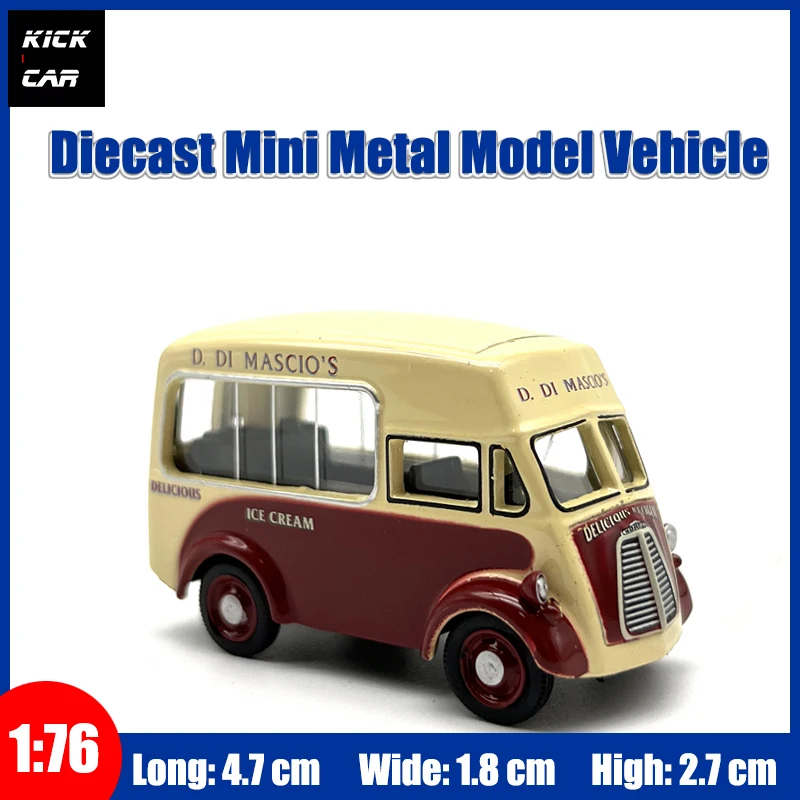 

OXFORD 1/76 Diecast Model Car Ice Cream Van J Rubber Tires Holiday Toy Gifts for Boys Girls Collection Hobby