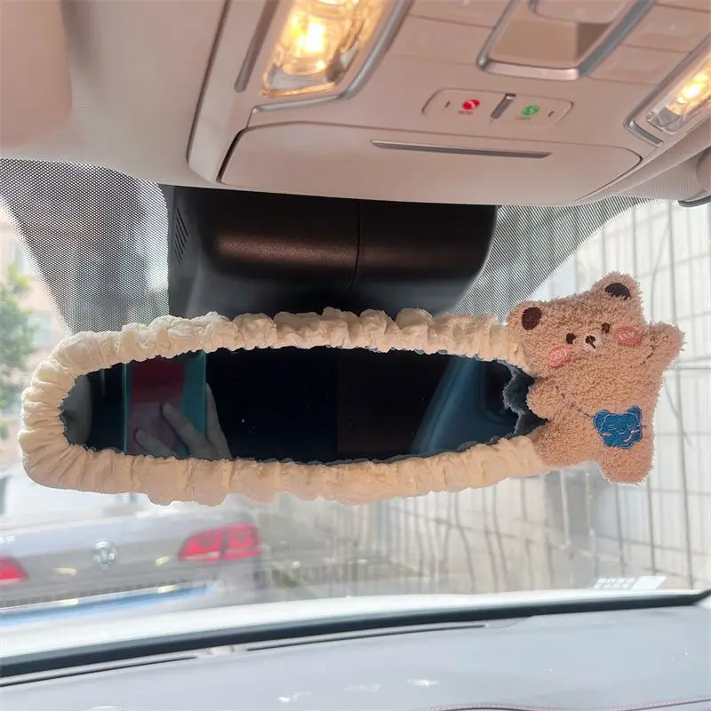 New Cute Car Rearview Mirror Set Girls Cartoon Car Decoration Universal Interior Decoration Accessories Interior Woman