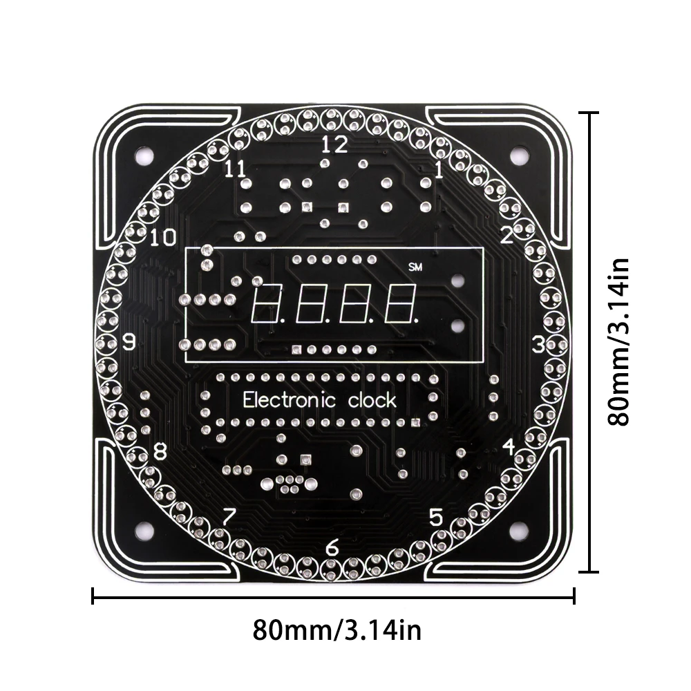 DIY Electronic Digital Clock Kits Light Control Rotation Digital LED Temperature & Time Display Tool Set for Soldering Practice 5