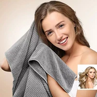 Serviette pour cheveux de couleur unie, bonnet pour cheveux secs texturés, serviette pour cheveux absorbants pour femmes boutonnées 5