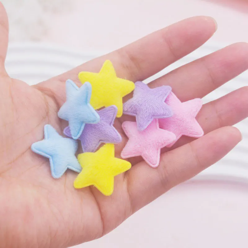 60개 초음파 엠보싱 펠트 별 패드 아플리케 DIY 장갑 모자 별 액세서리 패치