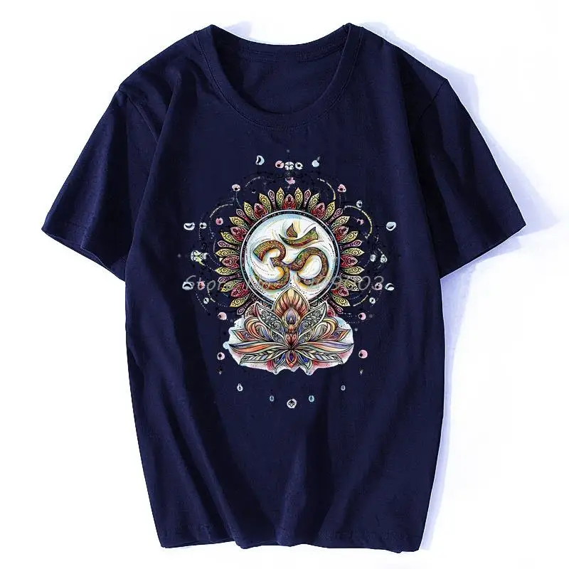 T-Shirt Om Aum Yoga Aztec Flowers India Zen Hobo Bo Hot Shirt