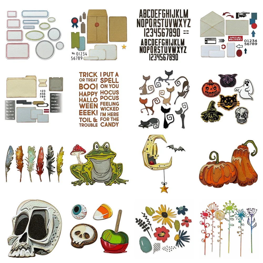 

Metal Cutting Dies for New 2022 Scrapbooking Making Halloween Spring Series Birds Butterfly Flower Decoration Frame Card Craft
