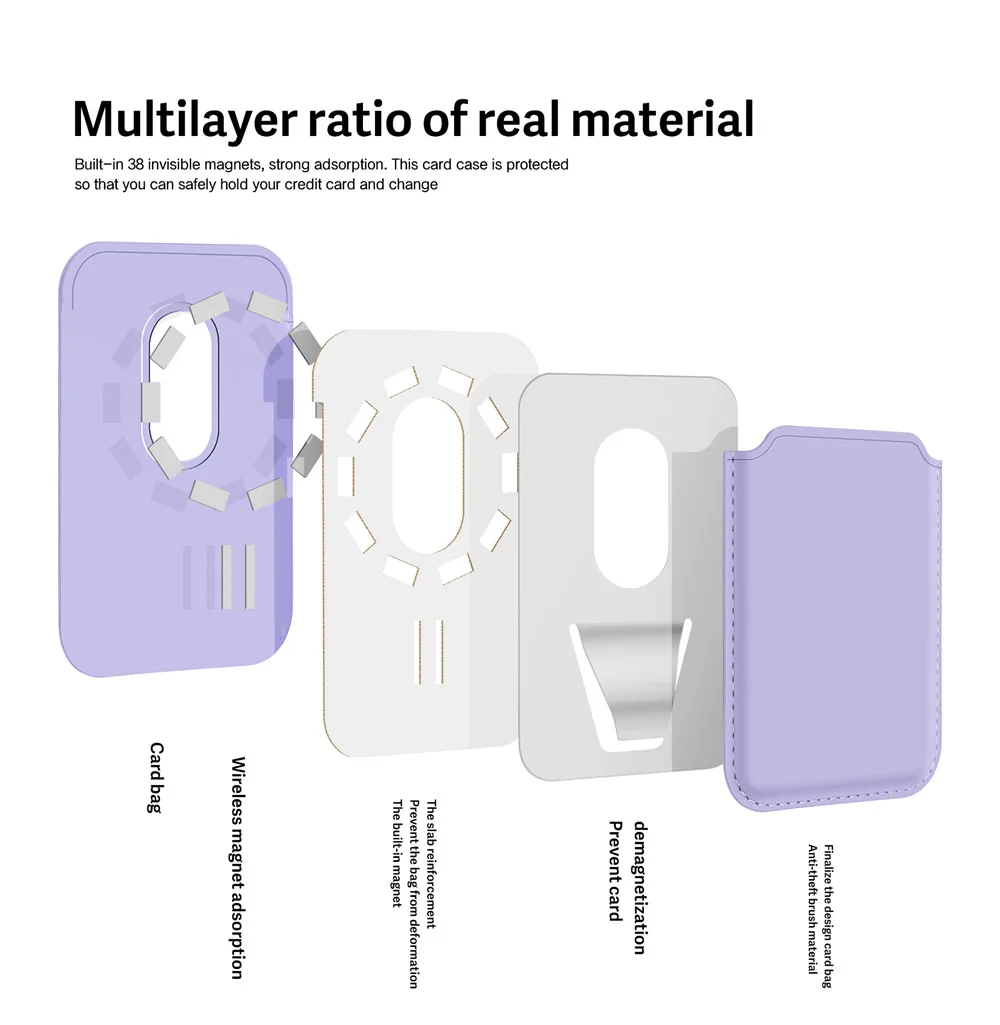 Premium Magnetic Card Holder Wallet Case with Liquid Silicone Finish