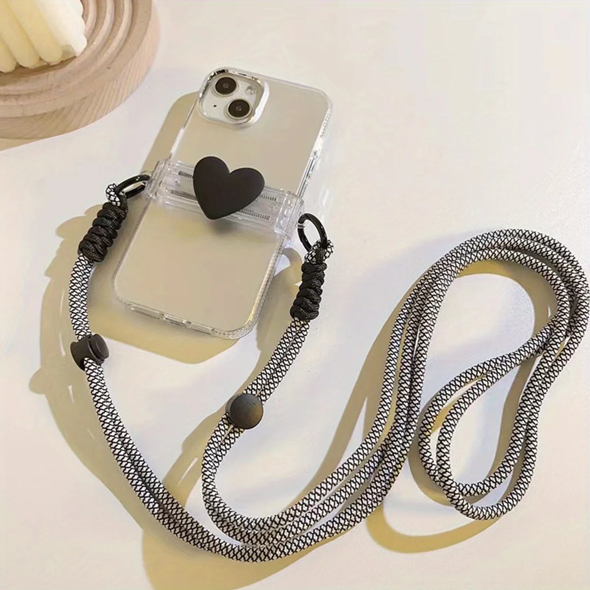 Adjustable Mobile Phone Lanyard with Back Clip and Long Rope