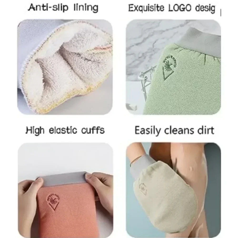 Exfoliating Bath Gloves Body Scrub Gloves SPA Shower Mitt Body Wash Sponge Massager Towel Rub Dead Skin Remover Bathroom Tools 4