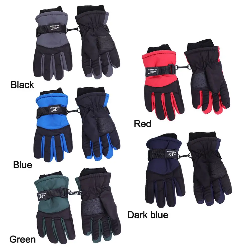 Fashion Outdoor Non-slip Cartoon Cute Waterproof Kids Ski Gloves Thick Warm Sports Mittens