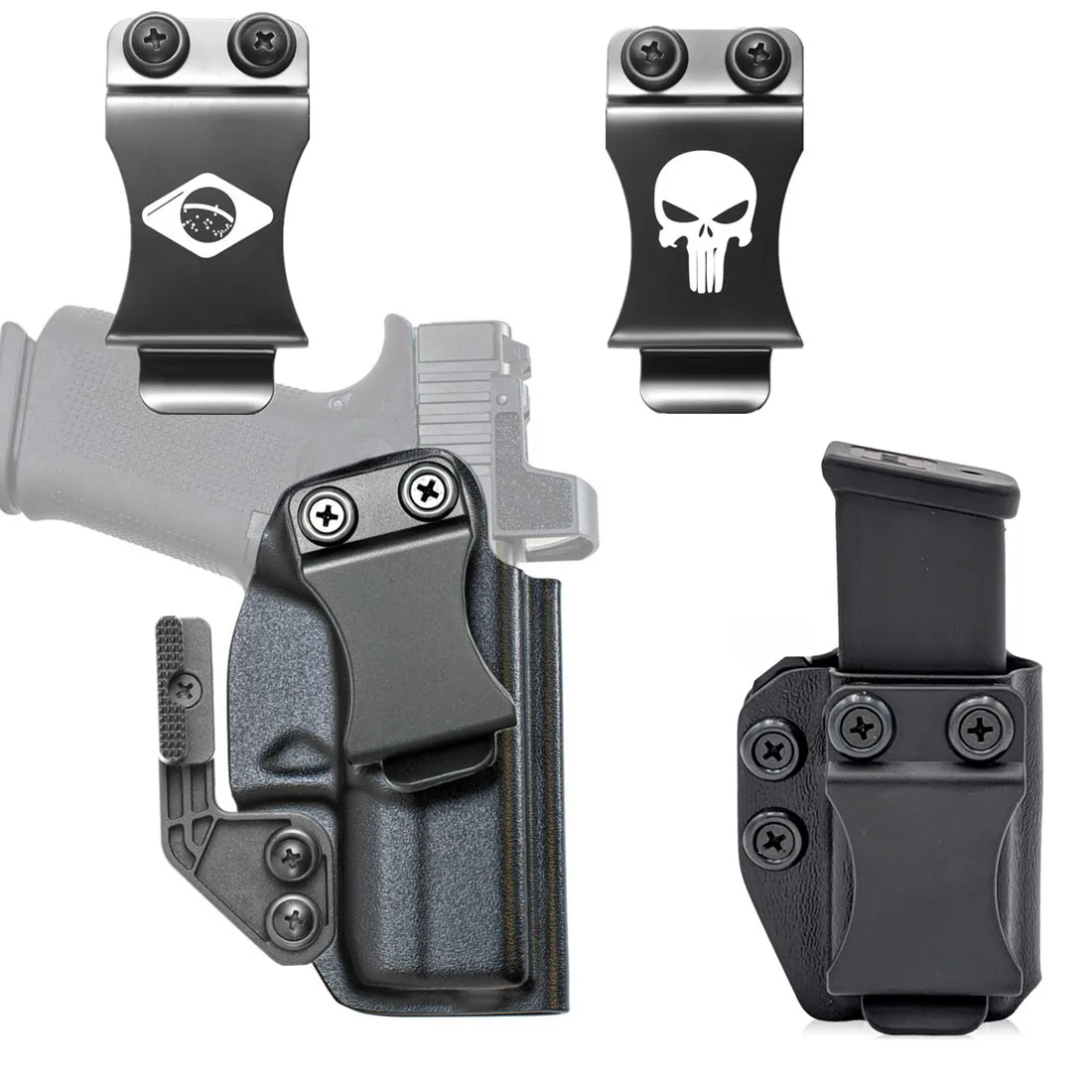Pistol Holster Gun Holster Gun Accessories Kydex Inside Waistband Holster Magazine Holder For Glock 43 43x Mos Flap Claw Belt Clip Concealment Carry Optic Red dot Sight