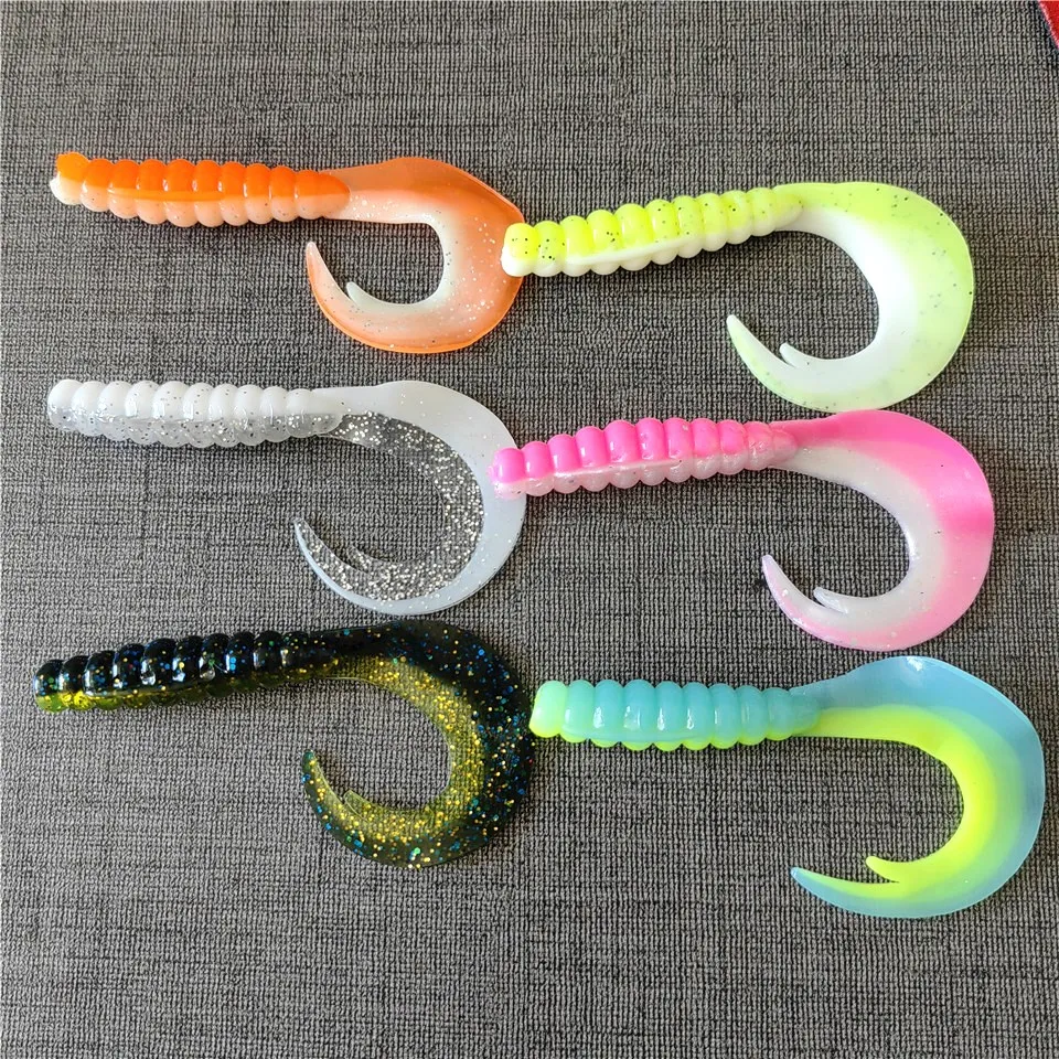 Swolfy Worms Soft Bait 55mm/75mm Jig Wobblers Fishing Lure Silicone Artificial Baits Carp Bass Lures Pesca Tackle