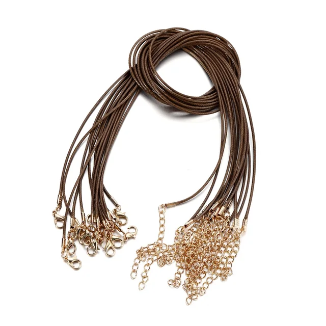 10 Pz. Corda Collana In Pelle Fibbia Corda Collana Nera - Foto 7