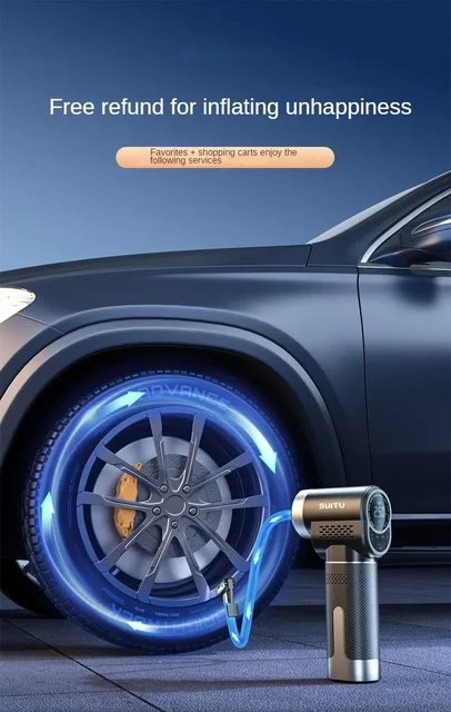 Compressore Aria Portatile 150PSI Per Auto, Moto E Bici - Con Display LCD, 4 Modalit&agrave; E Luce LED