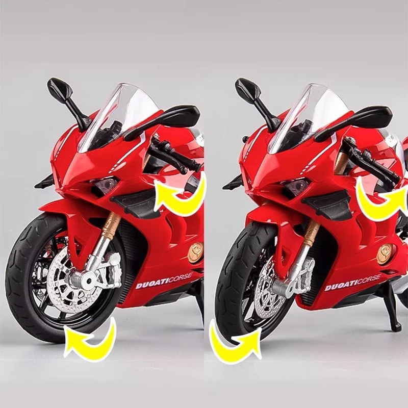 1:12 Ducati Panigale V4S 모델 합금 오토바이 다이캐스트 컴퓨터 데스크탑 장식품 친구를위한 유행 디스플레이 선물 어린이 장난감