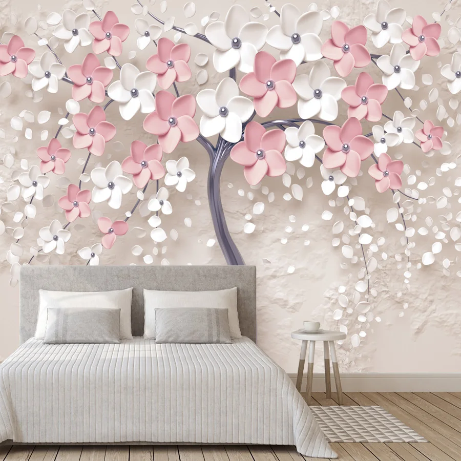 

Custom Peel and Stick Wallpapers Accept for Bedroom Walls Living Room Floral Tree Modern Contact Wall Design Papers Home Decor