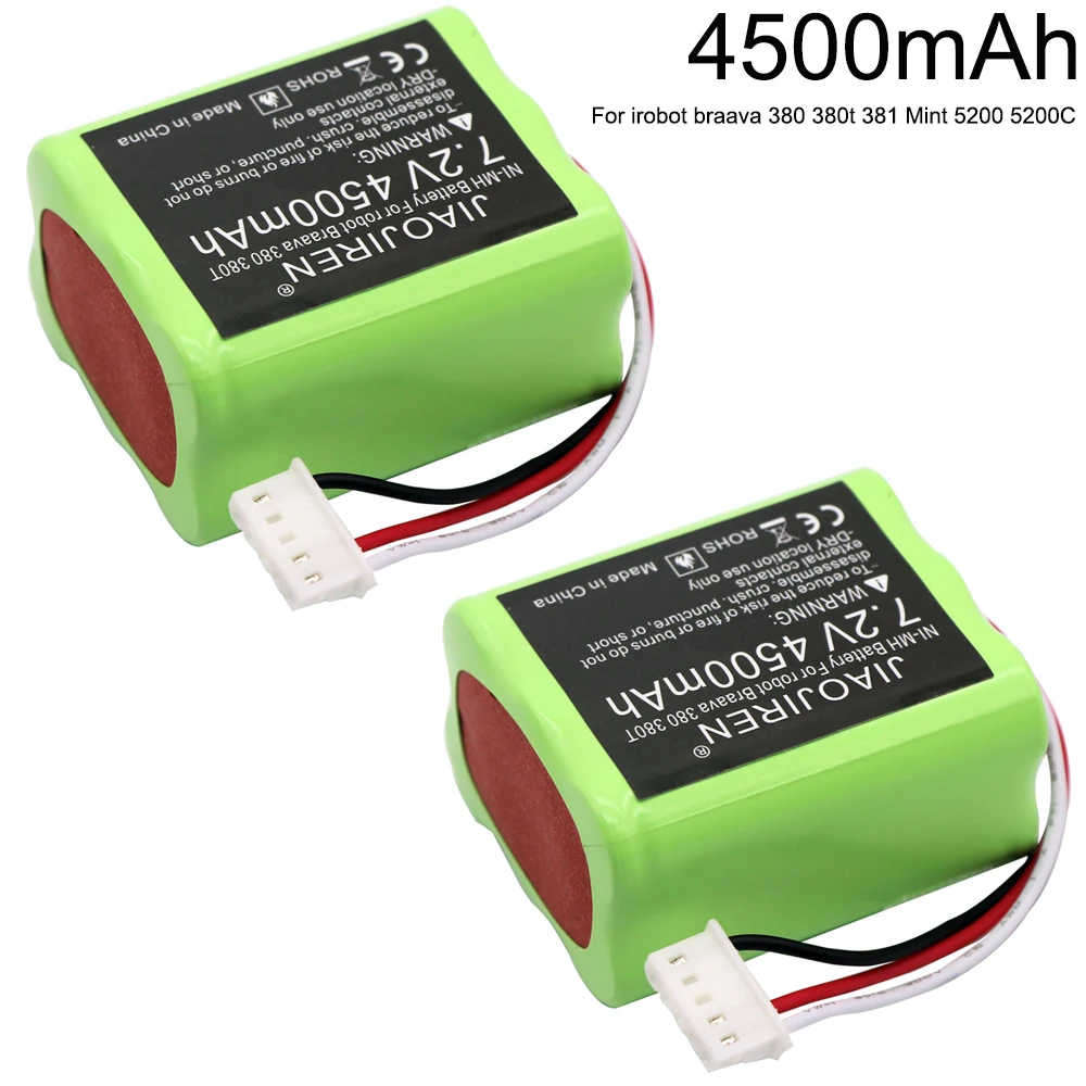 7.2V 4500mah Upgrade NI-MH Battery for iRobot Braava 380T 380 390T and Mint 5200 5200B 5200C 7.2V Rechargeable battery