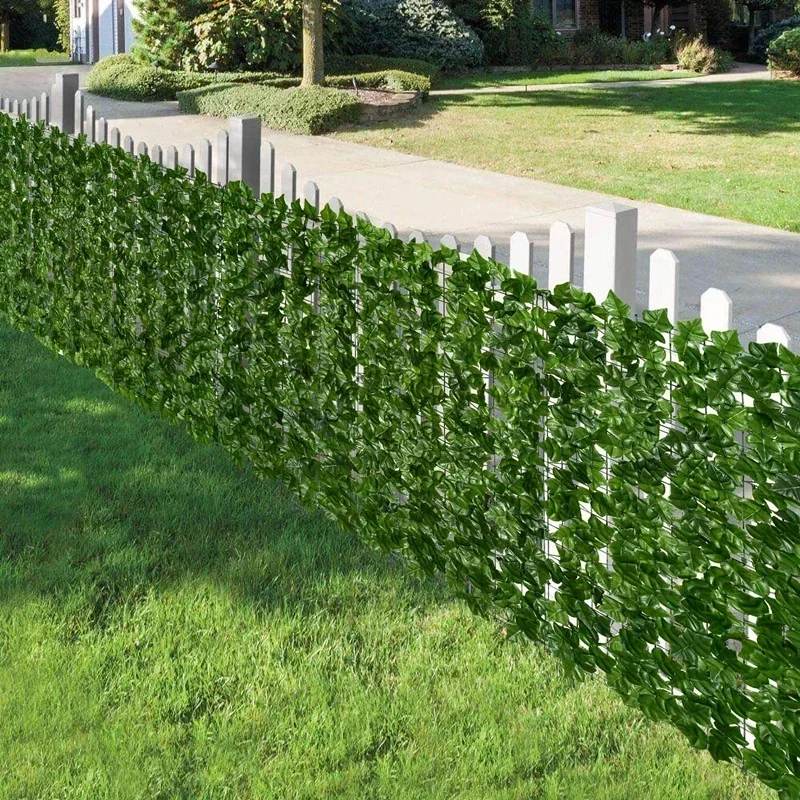 Leaf Fence Ivy Privacy Screen Balcony Privacy Garden Leaves Fence Artificial Hedge Apple Leaf Outdoor Decoration 50&times;500cm artificial leaf fence