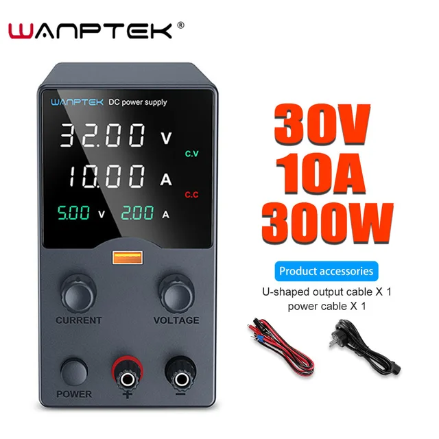 Wanptek แหล่งจ่ายไฟ DC 30V 10A 5A VARIABLE Bench Power Supply ปรับ Lab แหล่งจ่ายไฟ 60V 5A 120V 3A แรงดันไฟฟ้า 1