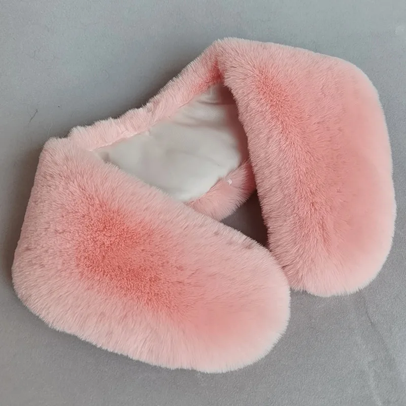 55 cm Herbst und winter nachahmung reparatur kaninchen pelz kragen künstliche pelz schal frauen nachahmung pelz schal gefälschte kragen kragen – Detail 8