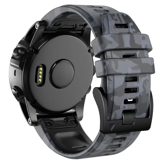 Camo Silicone Strap Garmin Fenix 6X 7X 7 6 5 5X Wristband 22mm 26mm Quick Release Strap 3 HR Sapphire