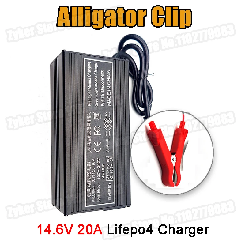 14.6V 20A Lifepo4 Battery Charger 4S 12V High Power Smart Charger For Lithium iron Phosphate Battery Pack 110V-240V EU Chargers