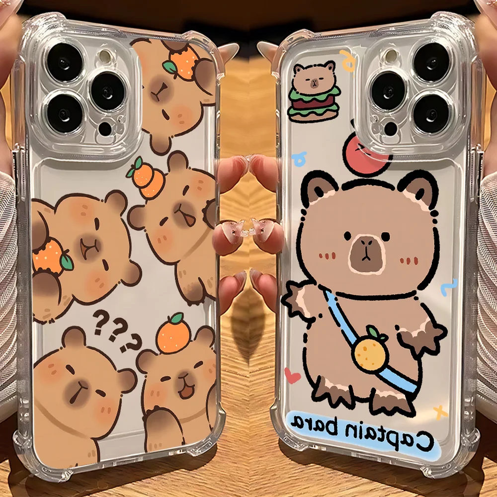 Capybara Cartoon Clear Anti-Fall Phone Case