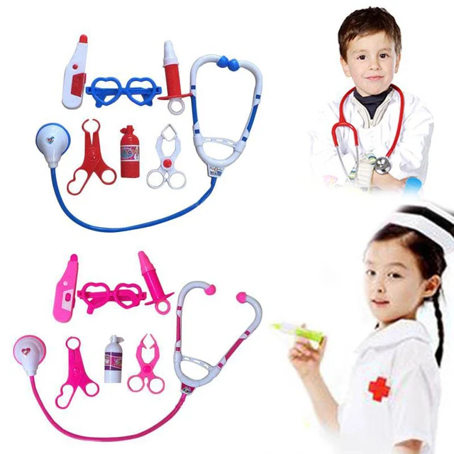 7Pcs Kids Play Doctor Game Early Educational Toys Children Simulation Hospital Pretend Doctors Kit Child Stethoscope Cosplay Toy 2