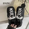 BKQU 2024 Increase 7CM Original Square Head Bread Fried Street Big Head Japanese New Explosion-style Thick Soled Daddy Shoes 2