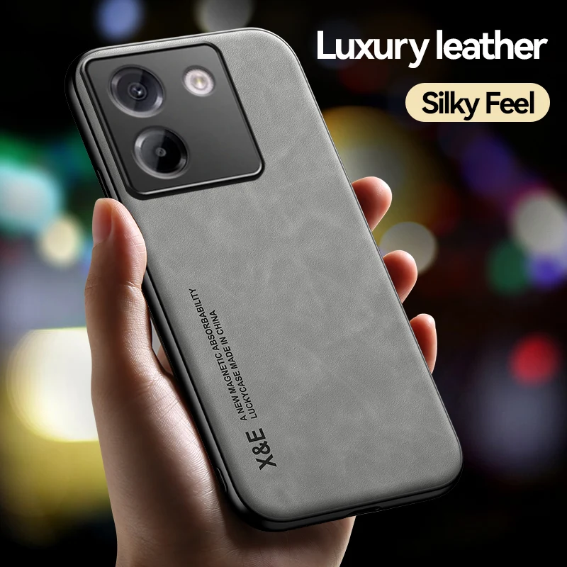 Luxury Leather Magnetic Car Holder Phone Case