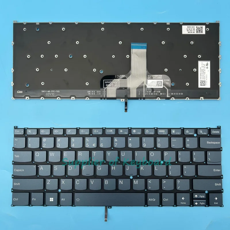 Backlit English/Russian/Latin Spanish Keyboard in Blue/Tidal Teal for Lenovo Yoga and Slim Series