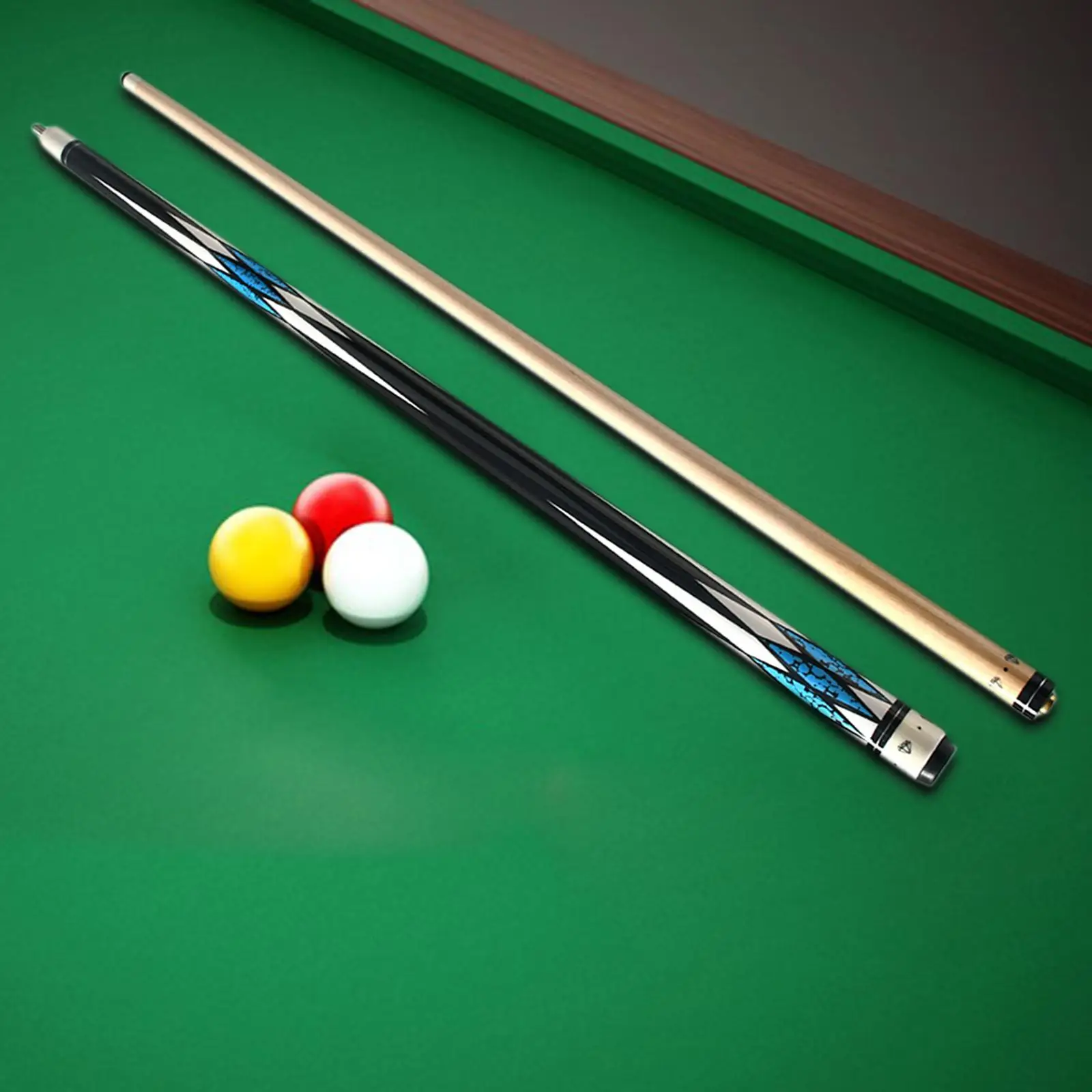 1/2 Split Wooden Billiard Cue Stick Portable Pro Po..