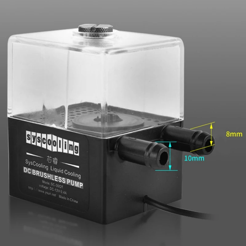 

Ultra-Quiet SC-300T Water Pump Set for PC CPU Liquid Cooling System DC 12V 4W 150Ml Water Tank Small 3P Power Connector