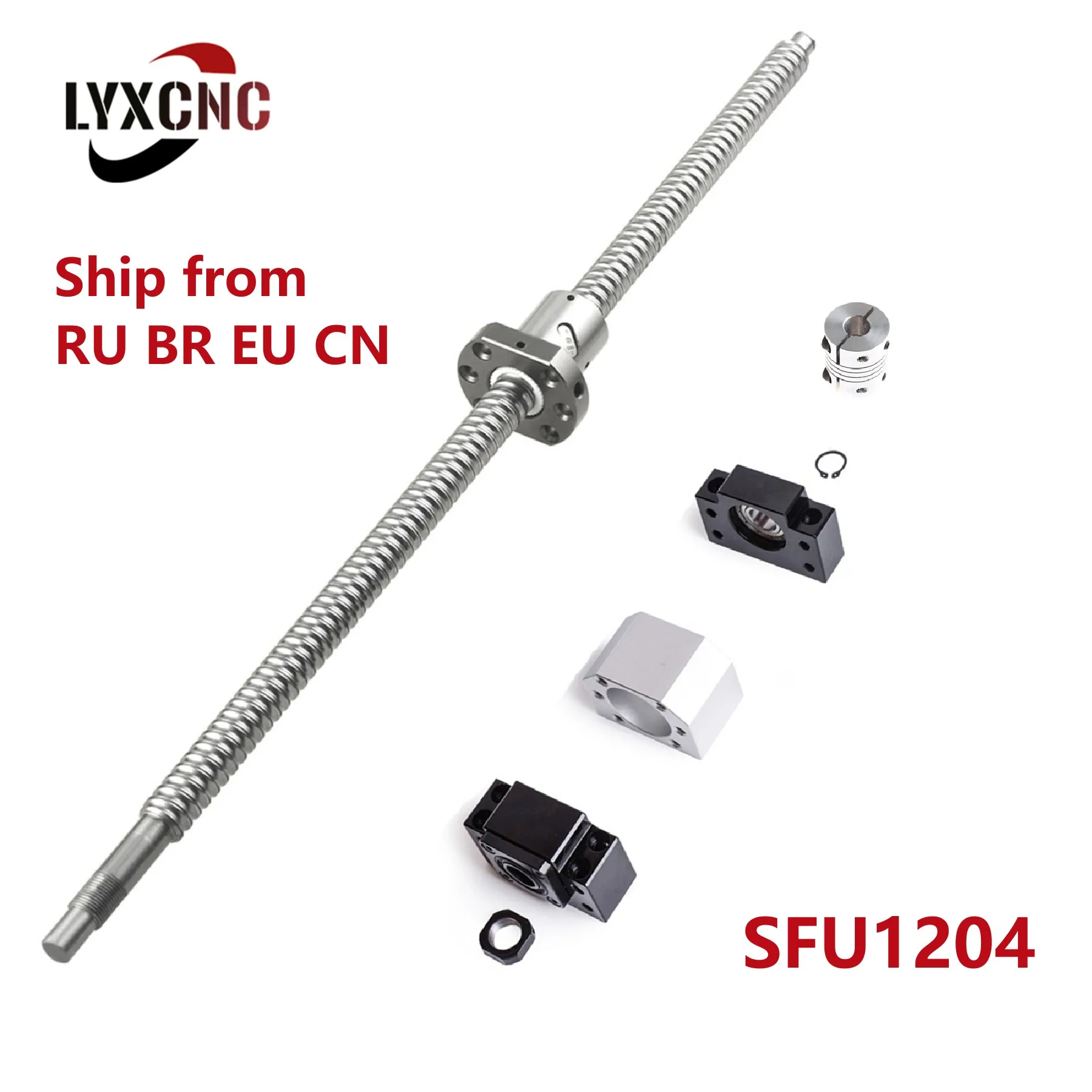 RM1204BallScrewC7WithEndMachined1204BallNutDSG12HNutHousing