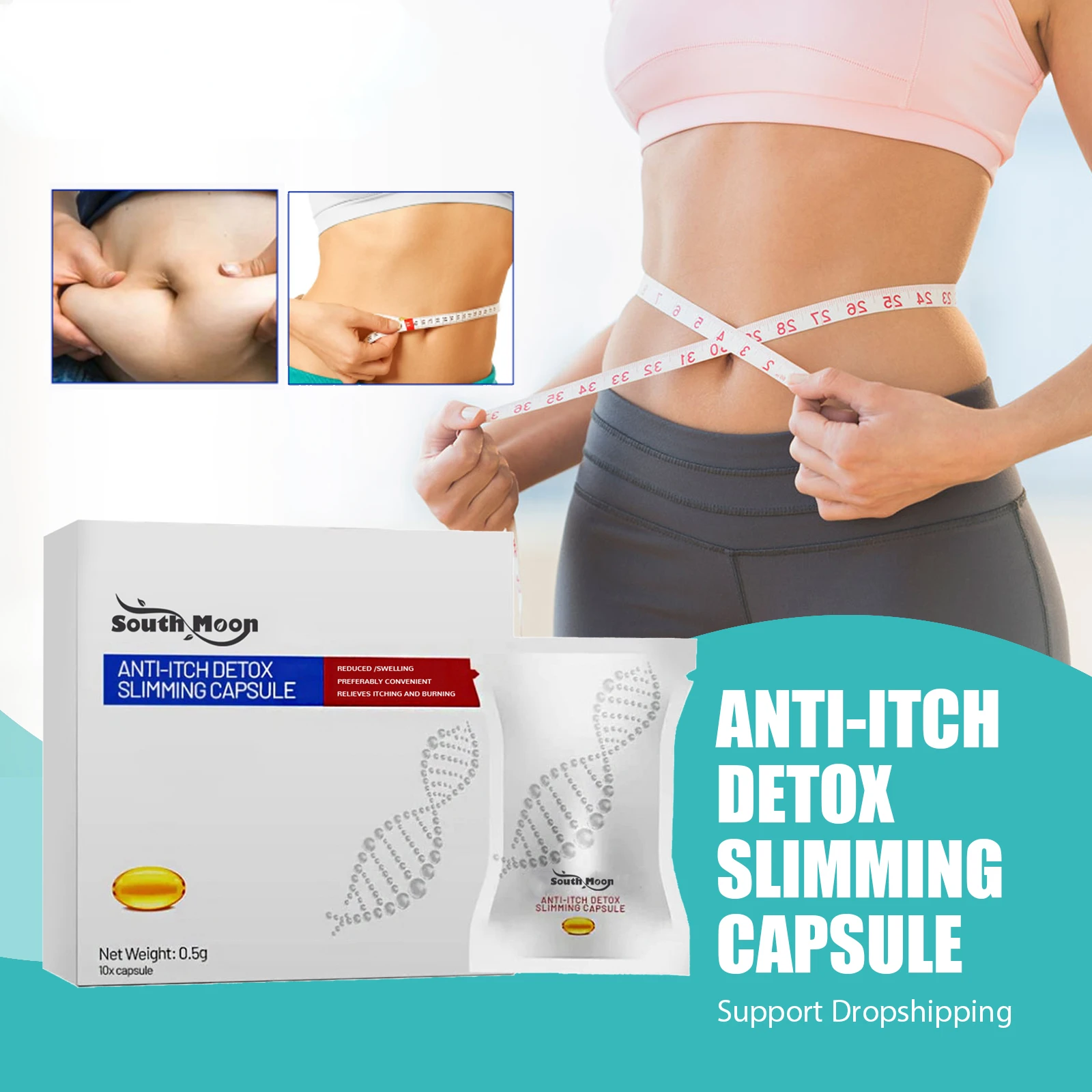 South Moon Detox Slimming Capsule Weight Loss Products Fat Burner Remove Cellulite Health Care Lift Firming Body Shaping Capsule