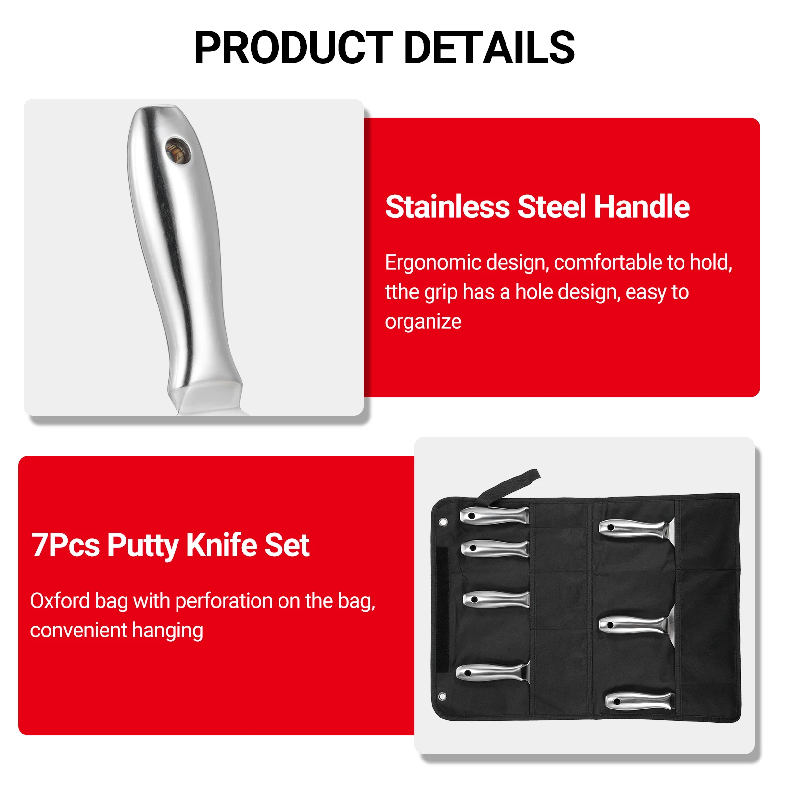 PENGGONG Putty Knife Set 1.5/2/3/4/5/6/8 inch Scraper Spackle Knife Paint Scrape