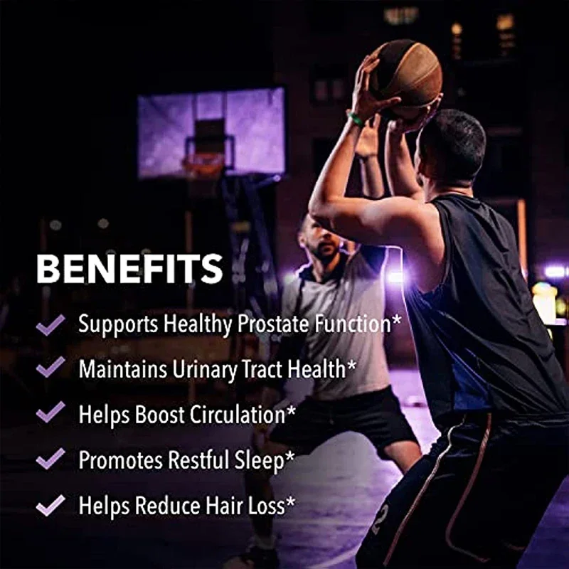 Nighttime Saw Palmetto Extract + Melatonin Supplement for Prostate Health and Reduce Bathroom Trips-Healthy Sleep, Non-GMO