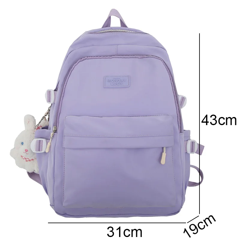 Female Cute Pink College Backpack Cool Women School Bag Girl Travel Book Laptop  Backpack Fashion Ladies Trendy Color Student Bag - AliExpress