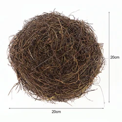 Nature Rattan Bird Nest Easter Decoration Prop for Home and Garden DIY Craft (20cm)