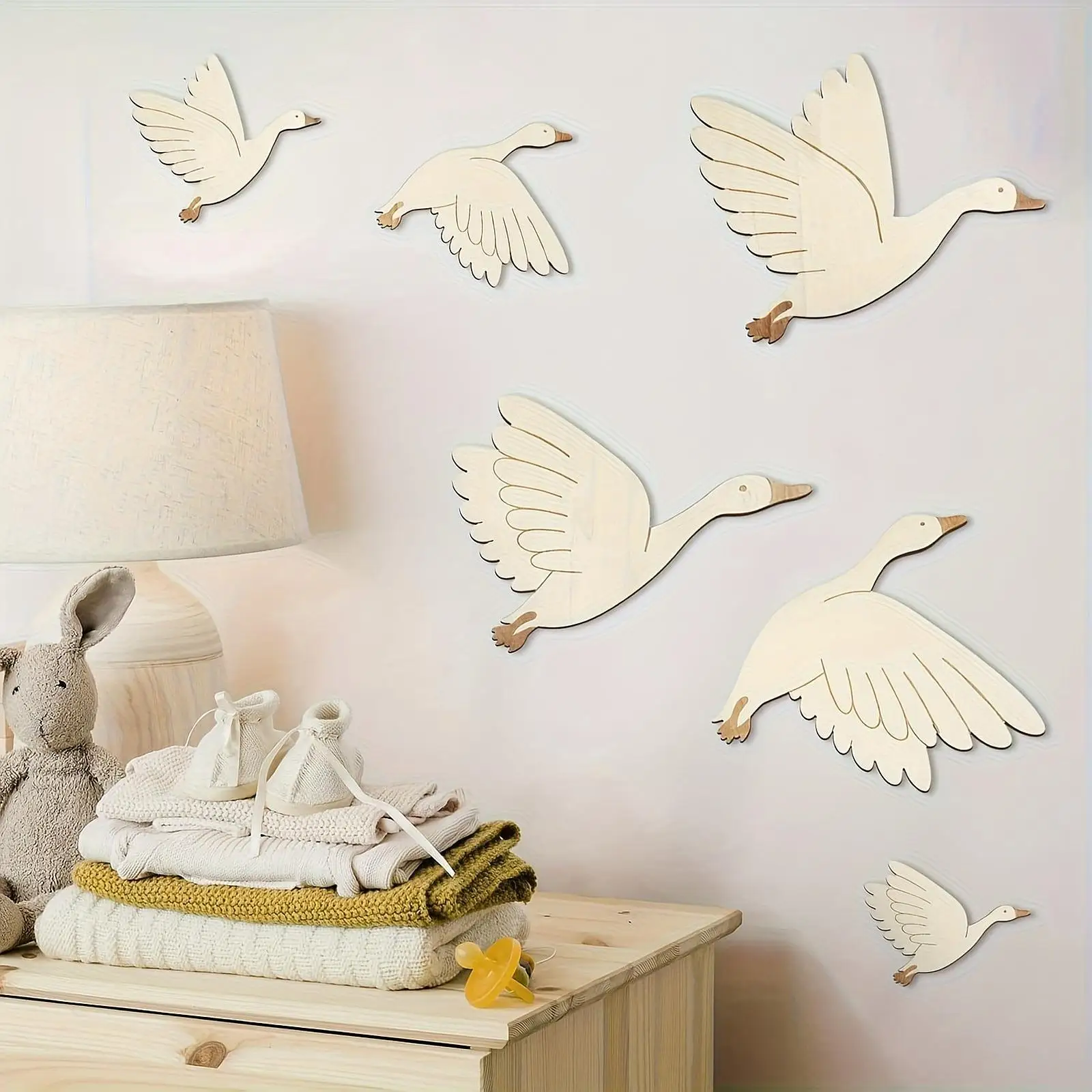Wooden Flying Birds Wall Art Hanging Home Decoration for Living Room Dining Room Modern House Decor
