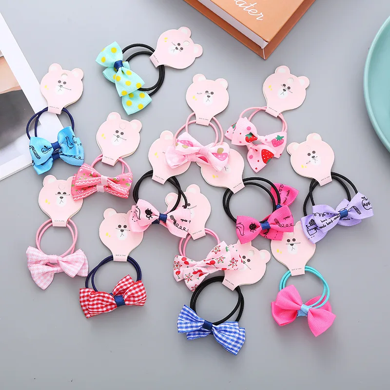 

10 шт., Детские эластичные повязки для волос с бантом