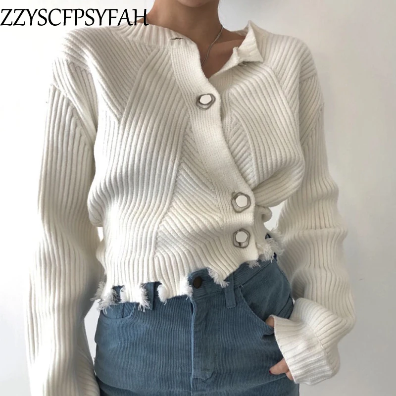 

dropshipping Fall 2021 women new Hot selling crop top sweater cardigan women fashion netred casual knitted ladies tops BAy3041