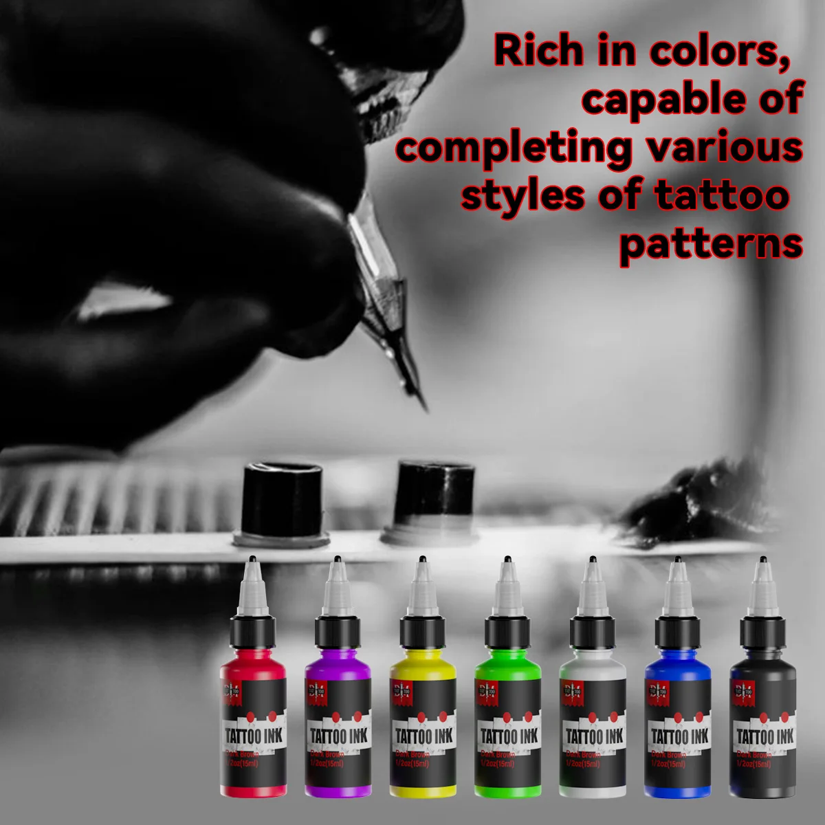 DM Tattoo Ink 7Color Set Pigment With Box Body Art Tattoo Kit Professional Beauty Paint Makeup Supplies Semi-permanent