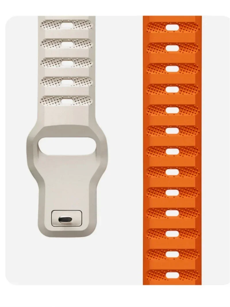 Sport Silicone Wristband Bracelet, 20mm/22mm Strap