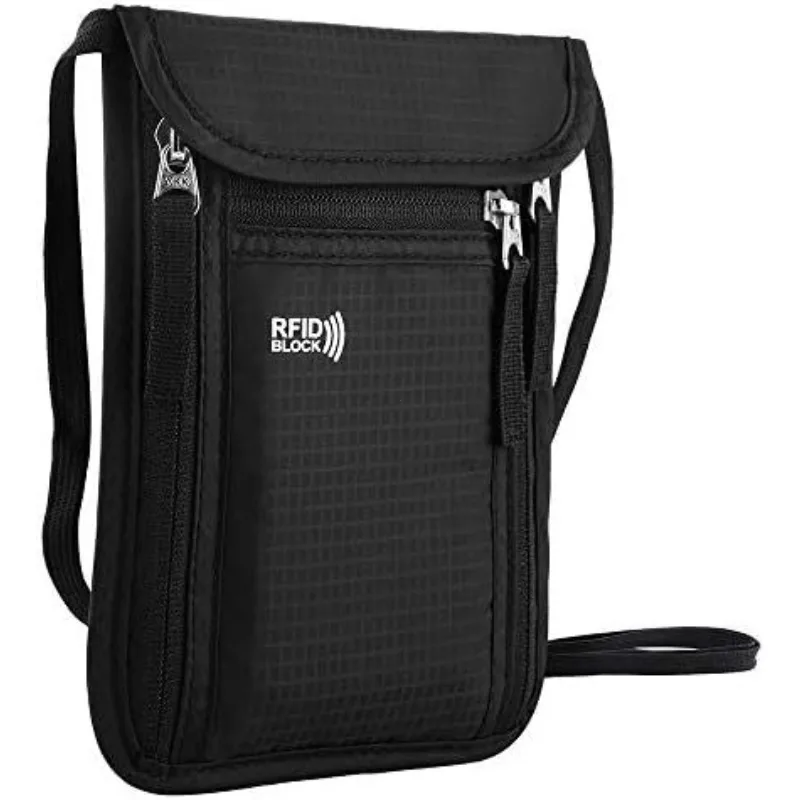 Custodia da viaggio Portafoglio da collo Porta passaporto per famiglia Custodia organizer con blocco RFID Portafoglio per passaporto Portafoglio da viaggio Accessori da viaggio