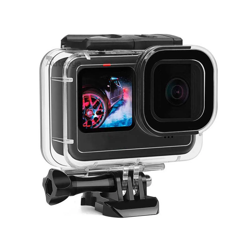 Étui étanche 60M pour GoPro Hero 12 11 10 9, boîtier de protection noir pour plongée sous-marine, filtre de couleur rouge violet